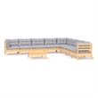 vidaXL 9 Piece Wood Garden Lounge Set in Gray/Natural
