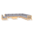 vidaXL 12 Piece Wood Garden Lounge Set in Gray