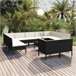 vidaXL 12 Piece Steel Garden Lounge Set in Black/White/Cream