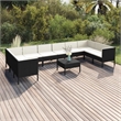 vidaXL 11 Piece Steel Garden Lounge Set in Black