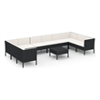 vidaXL 11 Piece Steel Garden Lounge Set in Black