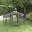 vidaXL 5 Piece Steel Medium Bar Set in Gray