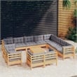 vidaXL 13 Piece Wood Garden Lounge Set in Gray