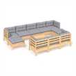vidaXL 11 Piece Wood Garden Lounge Set in Gray
