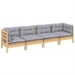 vidaXL 4 Piece Wood Garden Lounge Set in Gray