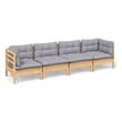 vidaXL 4 Piece Wood Garden Lounge Set in Gray