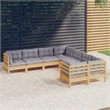 vidaXL 8 Piece Wood Garden Lounge Set in Gray/Natural