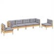 vidaXL 6 Piece Wood Small Garden Lounge Set in Gray