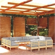 vidaXL 13 Piece Wood Garden Lounge Set in Gray/Natural
