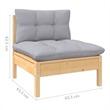 vidaXL 13 Piece Wood Garden Lounge Set in Gray/Natural
