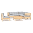 vidaXL 6 Piece Wood Garden Lounge Set in Gray
