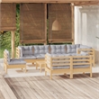 vidaXL 9 Piece Wood Garden Lounge Set in Gray/Natural