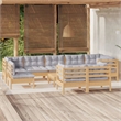 vidaXL 10 Piece Wood Garden Lounge Set in Gray