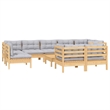 vidaXL 10 Piece Wood Garden Lounge Set in Gray