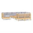 vidaXL 10 Piece Wood Garden Lounge Set in Gray
