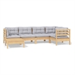 vidaXL 6 Piece Wood Garden Lounge Set in Gray