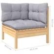 vidaXL 9 Piece Wood Garden Lounge Set in Gray/Natural
