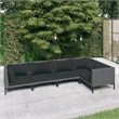 vidaXL 5 Piece Poly Rattan Garden Lounge Set in Gray