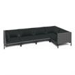 vidaXL 5 Piece Poly Rattan Garden Lounge Set in Gray