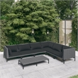 vidaXL 7 Piece Steel Garden Lounge Set in Black/Gray