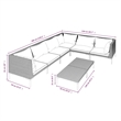 vidaXL 7 Piece Steel Garden Lounge Set in Black/Gray