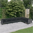 vidaXL 7 Piece Steel Garden Lounge Set in Black/Gray