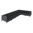 vidaXL 7 Piece Steel Garden Lounge Set in Black/Gray