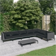 vidaXL 8 Piece Steel Garden Lounge Set in Black/Gray
