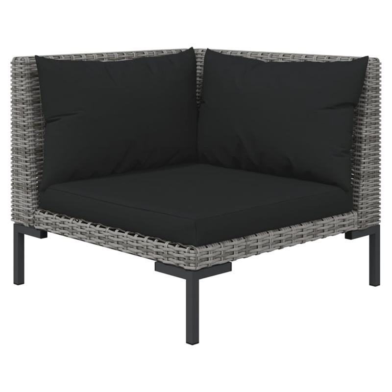 vidaXL 8 Piece Poly Rattan Garden Lounge Set in Gray