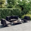 vidaXL 5 Piece Steel Garden Lounge Set in Black/Gray