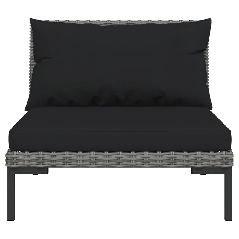 vidaXL 5 Piece Steel Garden Lounge Set in Black/Gray