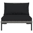 vidaXL 5 Piece Steel Garden Lounge Set in Black/Gray