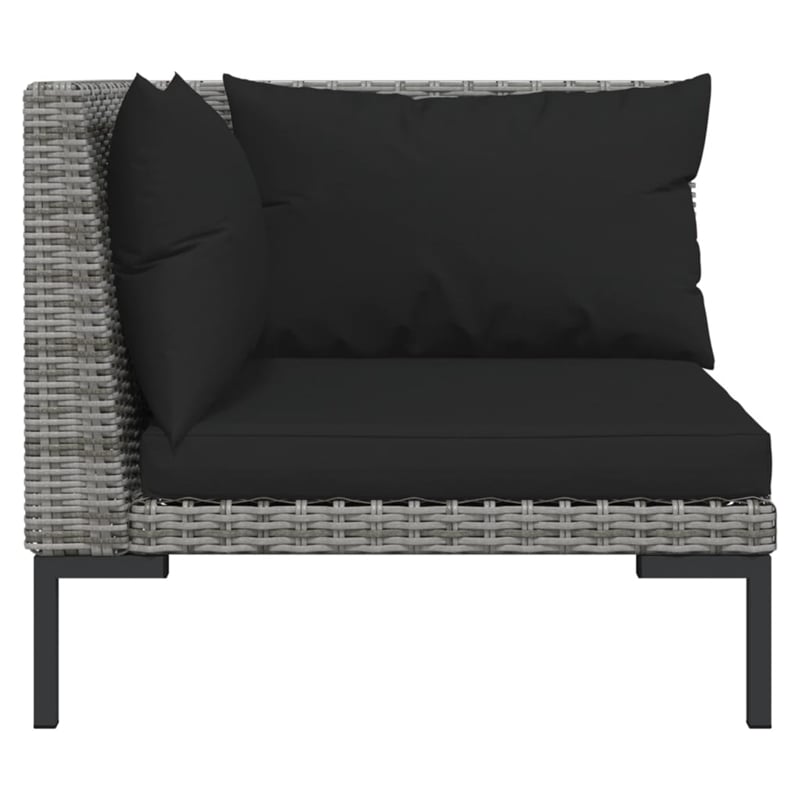 vidaXL 5 Piece Steel Garden Lounge Set in Black/Gray