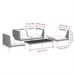 vidaXL 5 Piece Steel Garden Lounge Set in Black/Gray