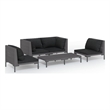 vidaXL 5 Piece Steel Garden Lounge Set in Black/Gray