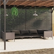 vidaXL 7 Piece Steel Garden Lounge Set in Black/Gray