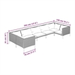 vidaXL 7 Piece Steel Garden Lounge Set in Black/Gray