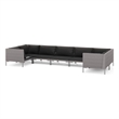vidaXL 7 Piece Steel Garden Lounge Set in Black/Gray