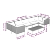 vidaXL 8 Piece Garden Lounge Set in Black/Gray