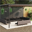 vidaXL 13 Piece Steel Garden Lounge Set in Black/Gray