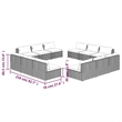 vidaXL 12 Piece Steel Garden Lounge Set in Black/Cream