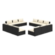 vidaXL 12 Piece Steel Garden Lounge Set in Black/Cream