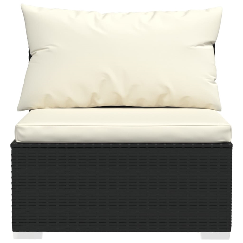 vidaXL 12 Piece Steel Large Garden Lounge Set in Black/Cream