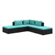 vidaXL 5 Piece Poly Rattan Garden Lounge Set in Black