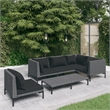 vidaXL 6 Piece Steel Garden Lounge Set in Black/Gray