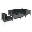 vidaXL 6 Piece Steel Garden Lounge Set in Black/Gray