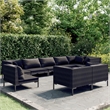 vidaXL 9 Piece Steel Garden Lounge Set in Black/Gray