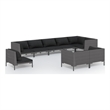 vidaXL 9 Piece Steel Garden Lounge Set in Black/Gray