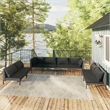 vidaXL 8 Piece Steel Garden Lounge Set in Black/Gray