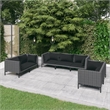 vidaXL 7 Piece Steel Garden Lounge Set in Black/Gray